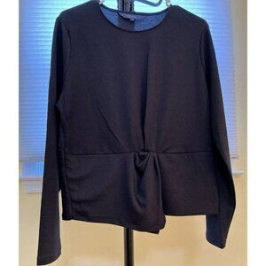 Rachel Roy Womens Black Top Blouse Shirt Front Val Knot‎ Long Sleeves Size XXL